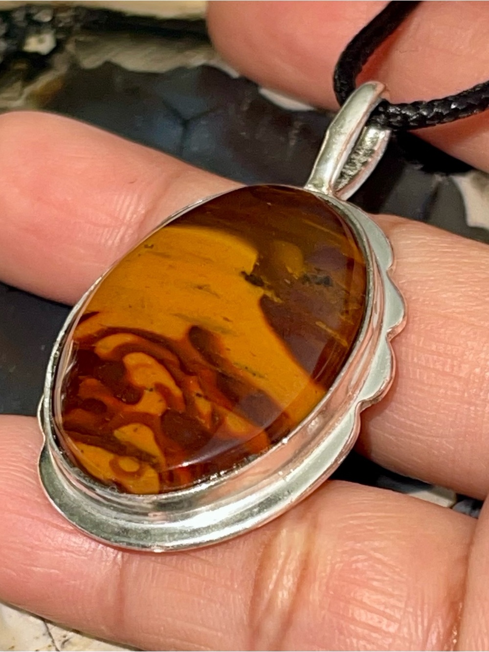 Sunset Desert Jasper Crystal Pendant 2”